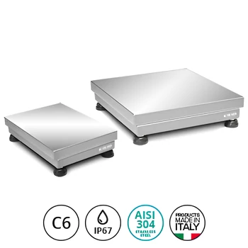 TE-C6 INOX sorozat egypontos mérőcellás platform IP67 védelemmel
